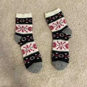 Grey, Pink, Cream Fuzzy Socks